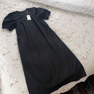 Elegant Black Puff Sleeve Dress